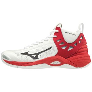 Adidasi Volei Mizuno Wave Momentum Mid Barbati - Albi/Rosii